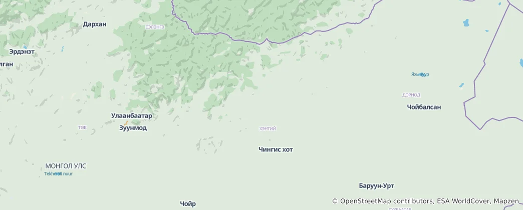 Mappa di provincia del Hėntij