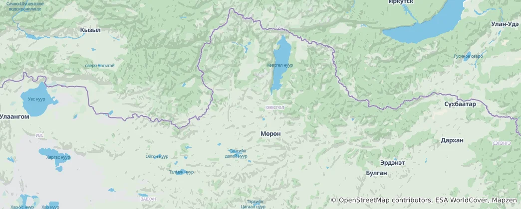 Map of Khövsgöl Province