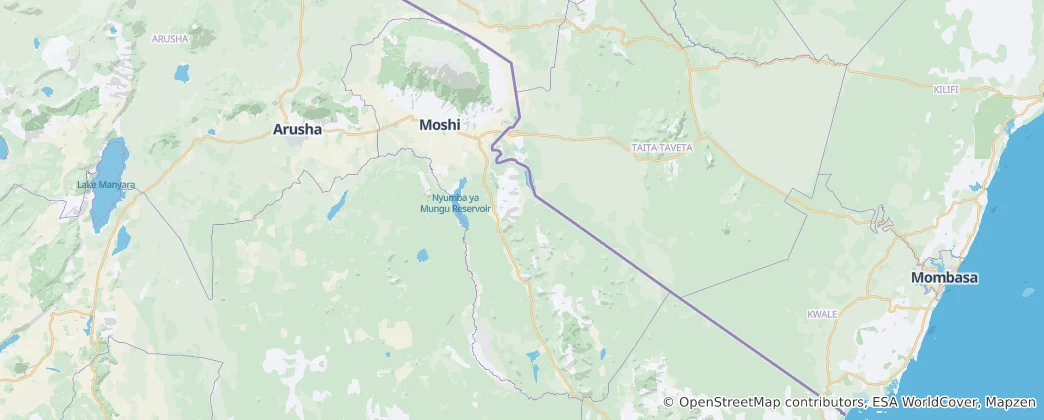 Mappa di regione del Kilimangiaro