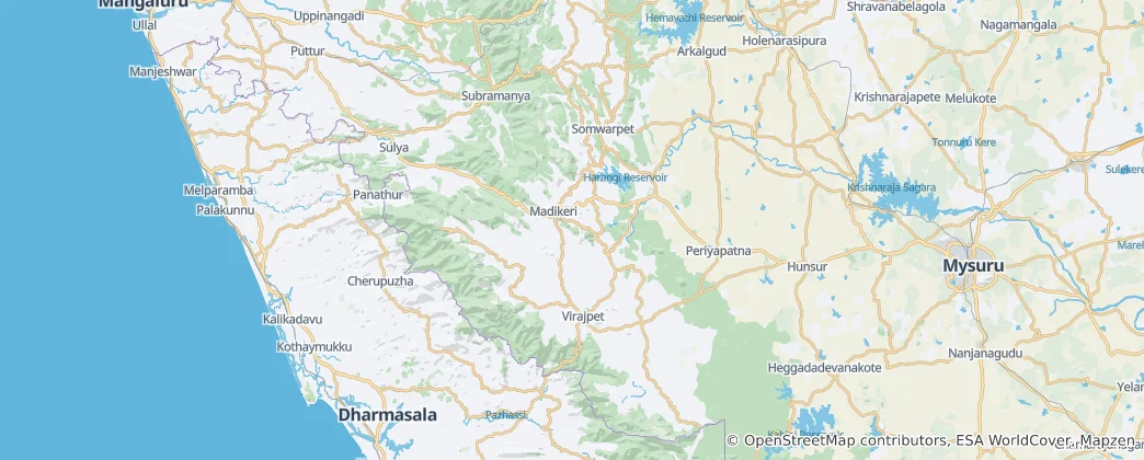 Mapa Kodagu