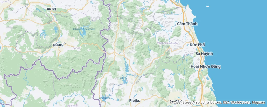 Kaart van Provincie Kon Tum