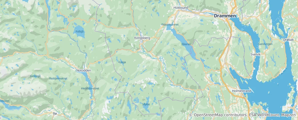 Map of Kongsberg