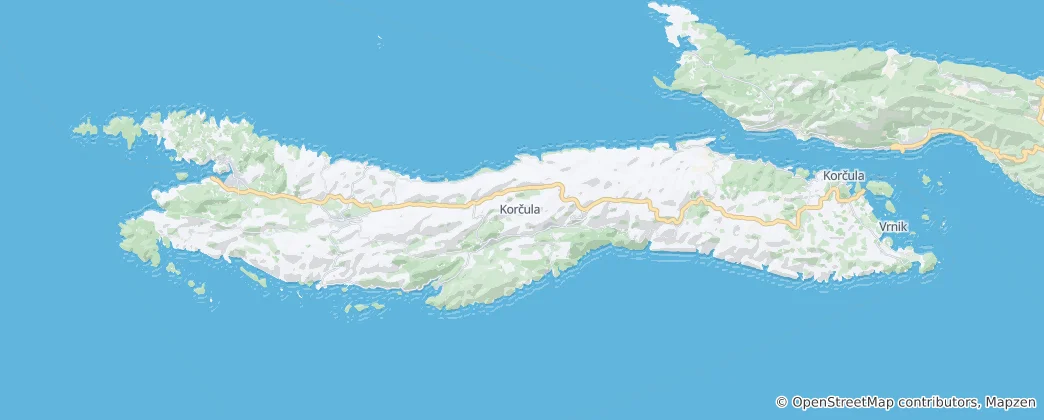 Karte von Korčula