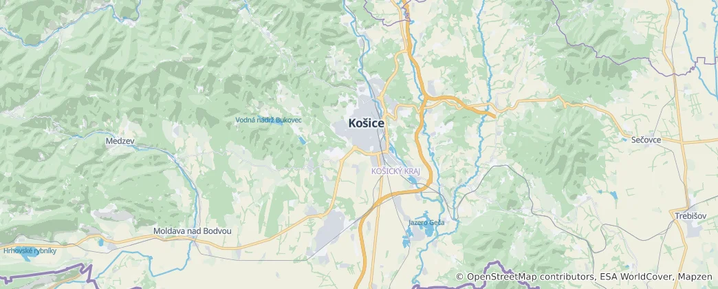 Karte von Kaschau