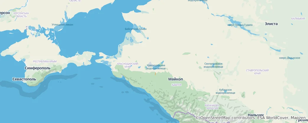 Map of Krasnodar Krai