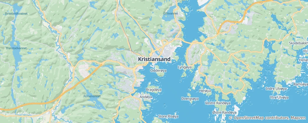 Mappa di Kristiansand