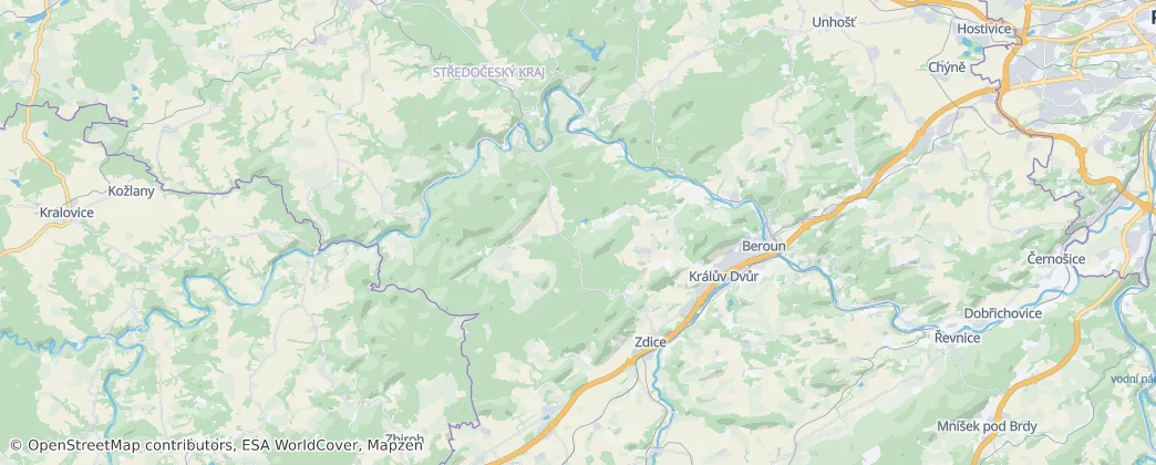 Altopiano di Křivoklátsko — Mappa