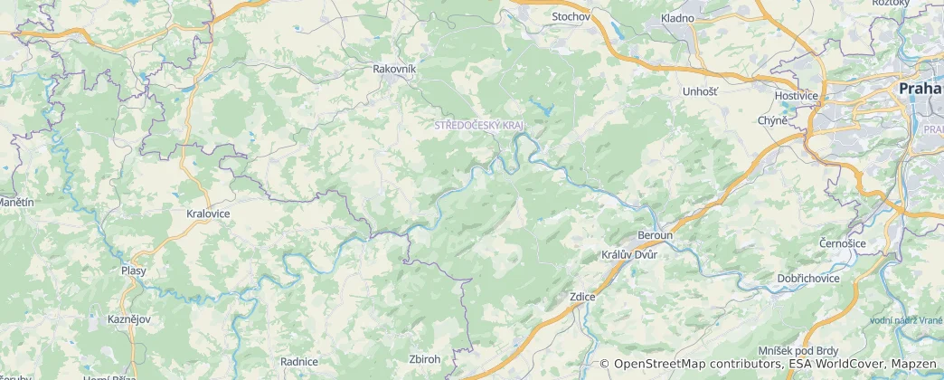 Mapa Křivoklátsko