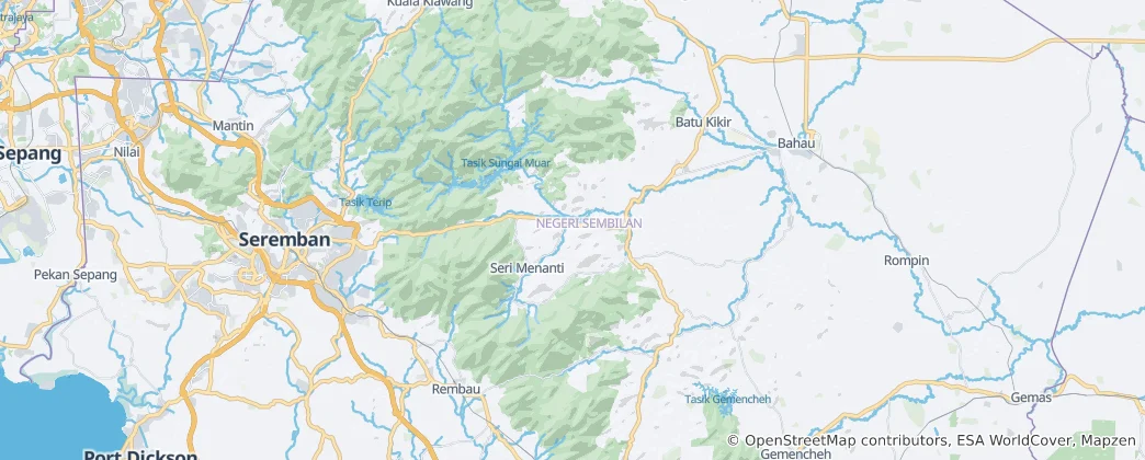 Mappa di Distretto di Kuala Pilah