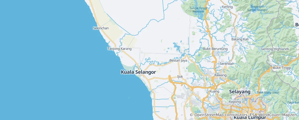 Mapa Okres Kuala Selangor