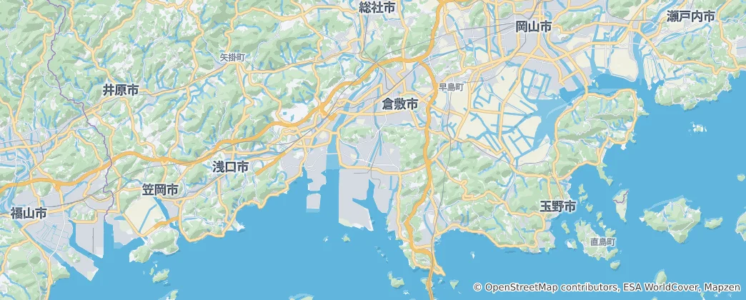 Kaart van Kurashiki