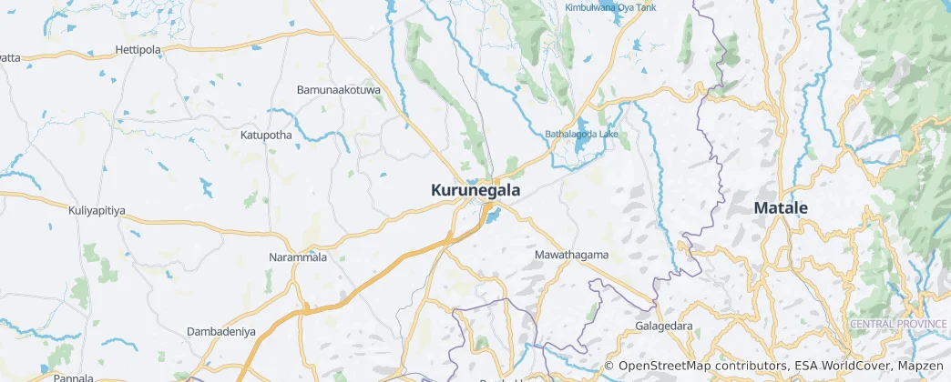 Mapa Kurunegala