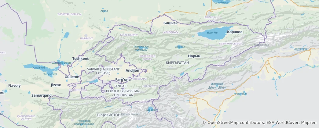 Map of Kyrgyzstan