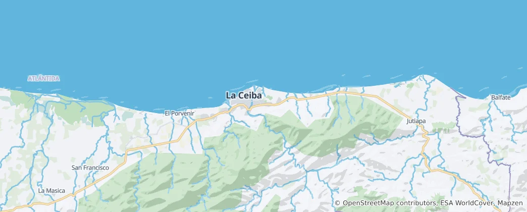 Map of La Ceiba