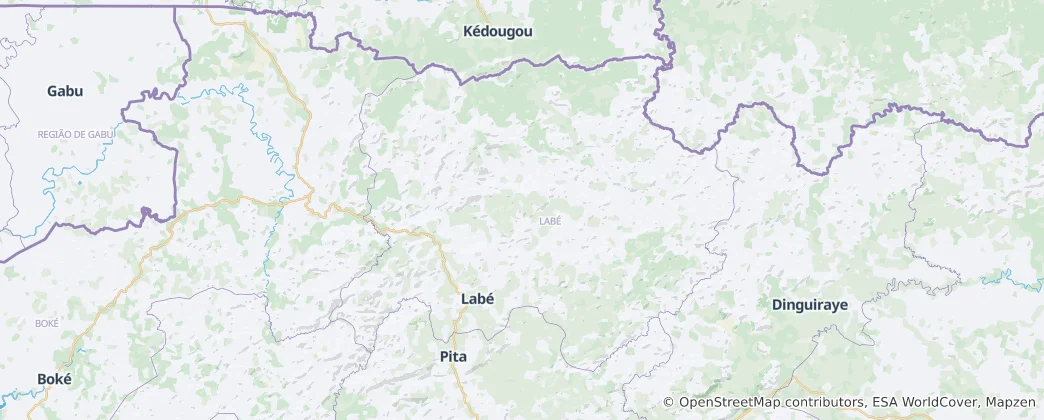 Mapa Labé Region
