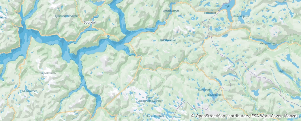 Map of Lærdal