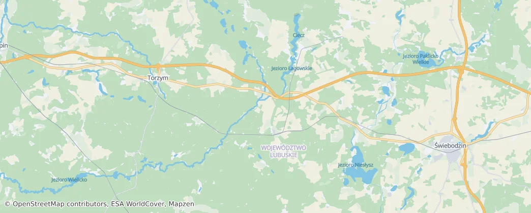Łagów — Mappa