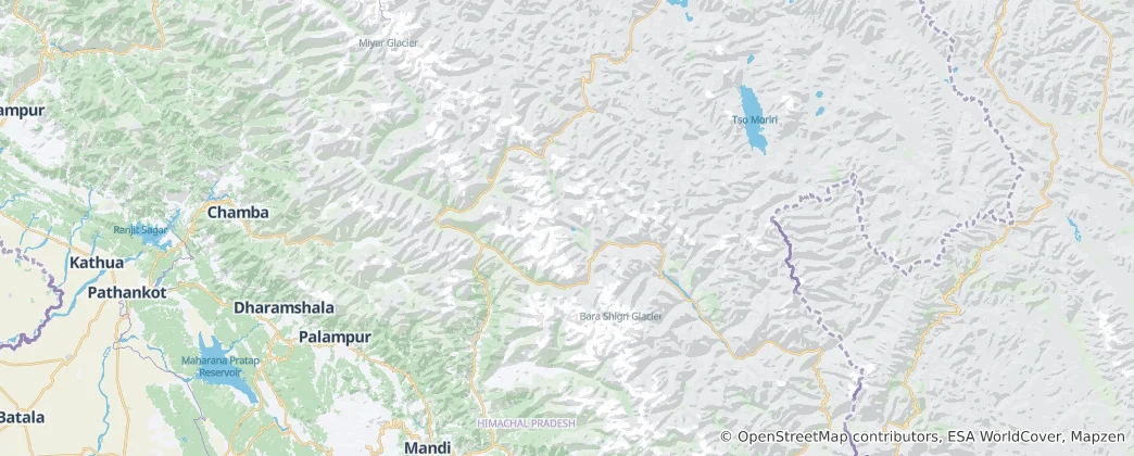 Mapa Láhaul a Spiti