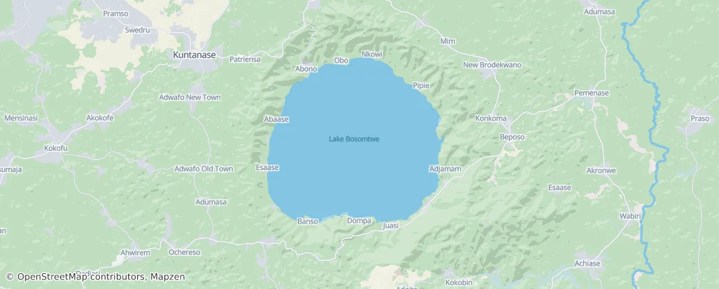 Lake Bosomtwe impact crater — Map