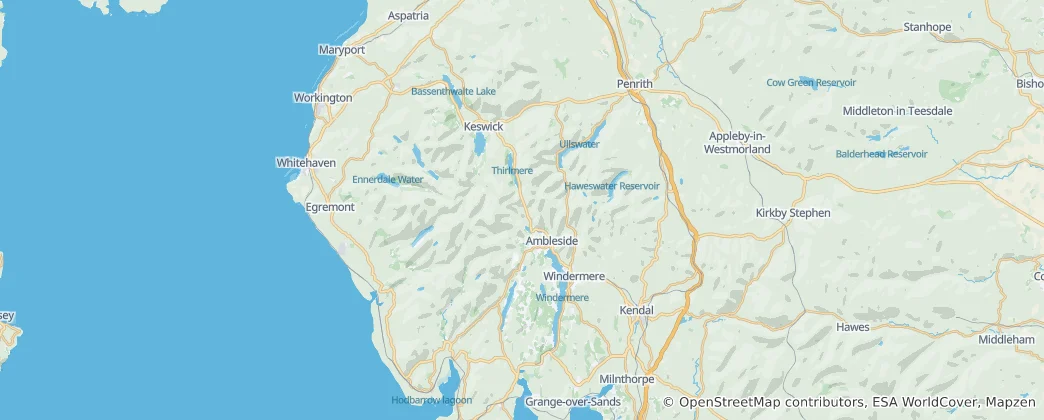 Map of Lake District National Park