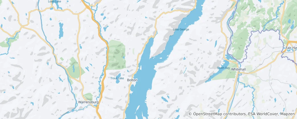 Mapa Divoká lesní oblast Lake George