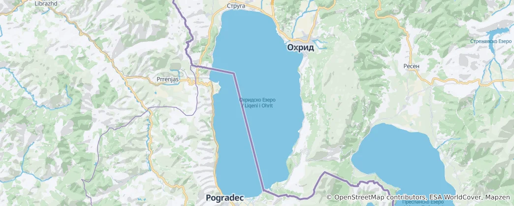 Karte von Ohridsee