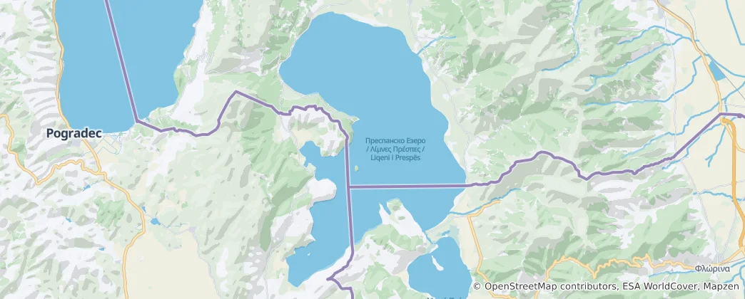 Map of Lake Prespa