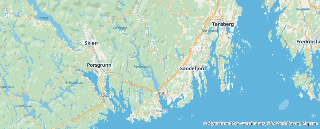 Mapa Larvik nor