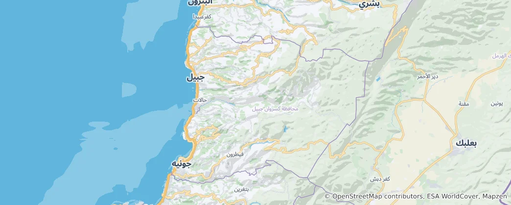Mapa Keserwan-Jbeil Governorate