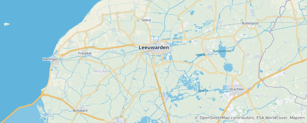 Kaart van Leeuwarden