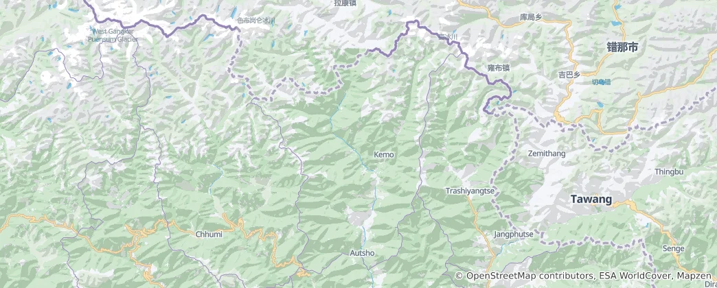 Map of Lhuntse District