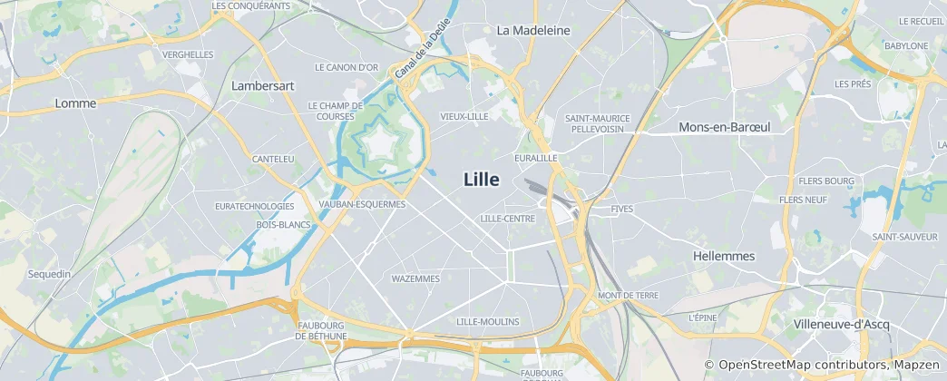 Mapa Lille