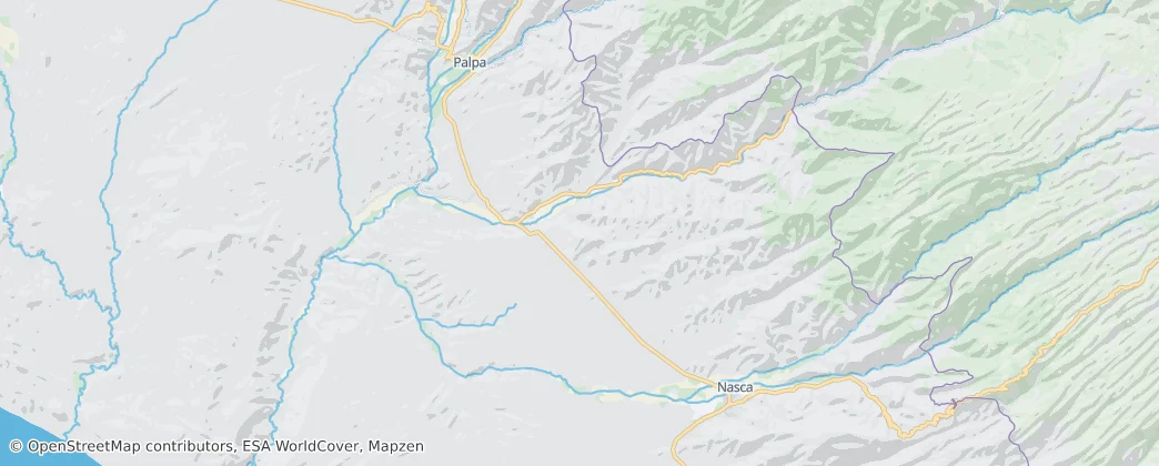 Lijnen en geogliefen van Nazca en Pampas de Jumana — Kaart