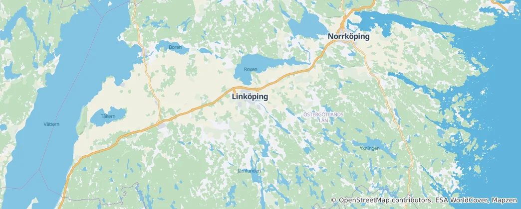 Mapa Linköpingská obec