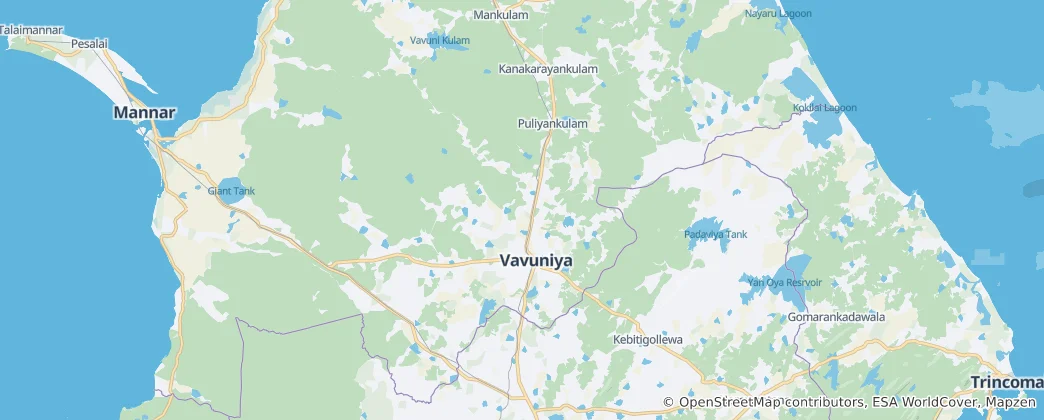 Mapa Vavuniya District