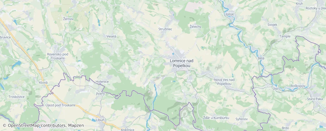 Lomnice nad Popelkou — Map