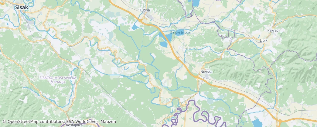 Lonjsko polje Tabiat Parkı Haritası