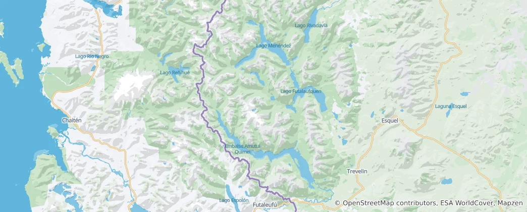 Mappa di Los Alerces National Park and Reserve