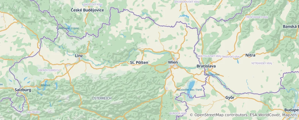 Mapa Dolna Austria