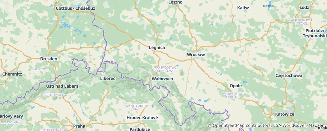 Térkép: Alsó-Szilézia