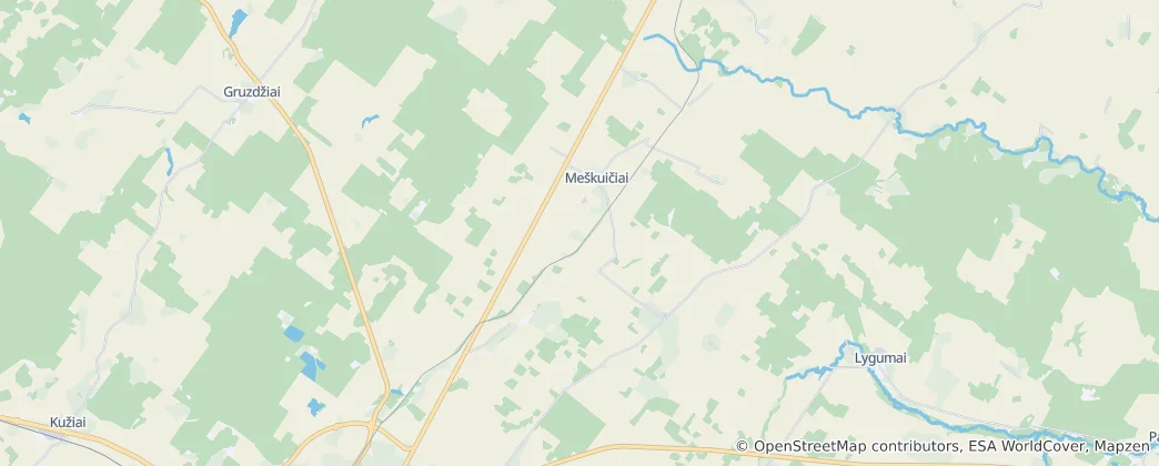 Mapa Meškuičiai seniūnija