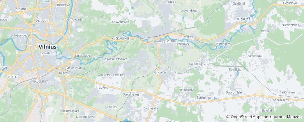 Mappa di Naujoji Vilnia eldership