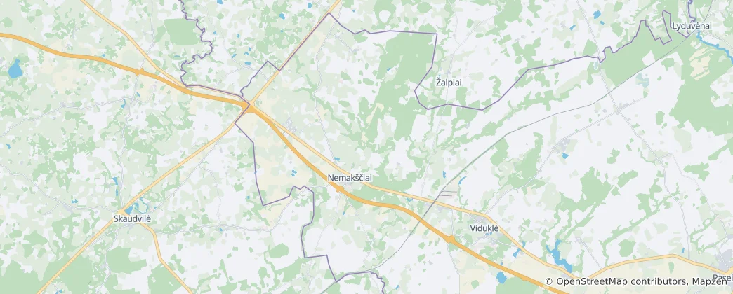 Mappa di Nemakščių seniūnija