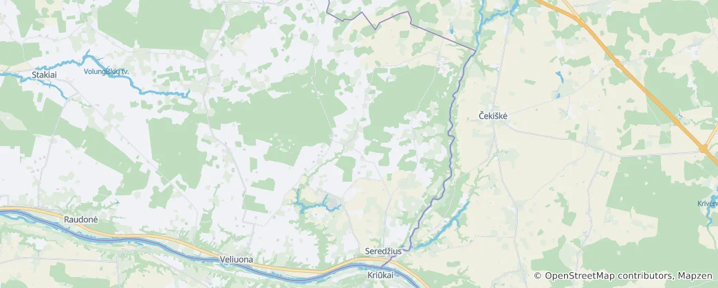 Mapa Seredžiaus seniūnija
