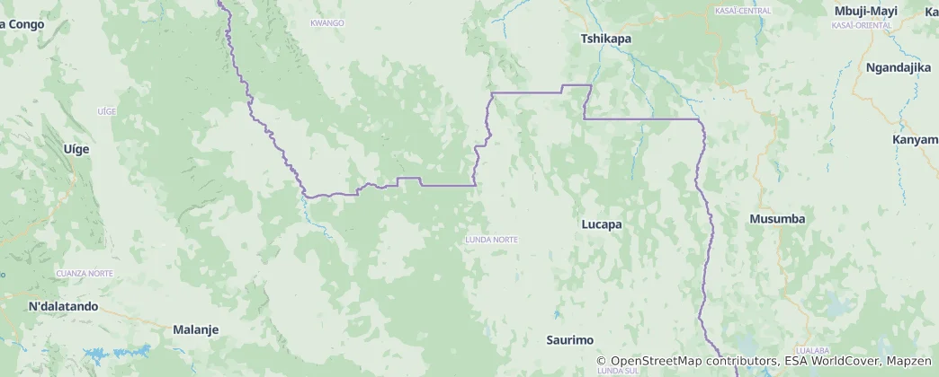 Map of Lunda Norte Province