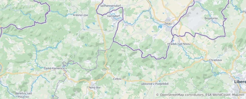 Mappa di Monti lusaziani