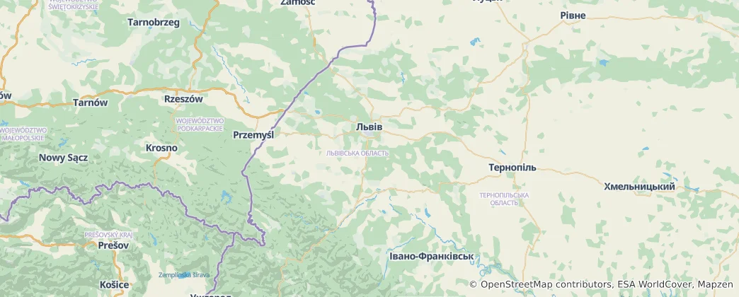 Map of Lviv Region