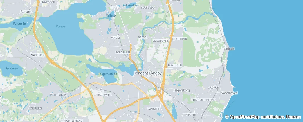 Mapa Lyngby-Taarbæk