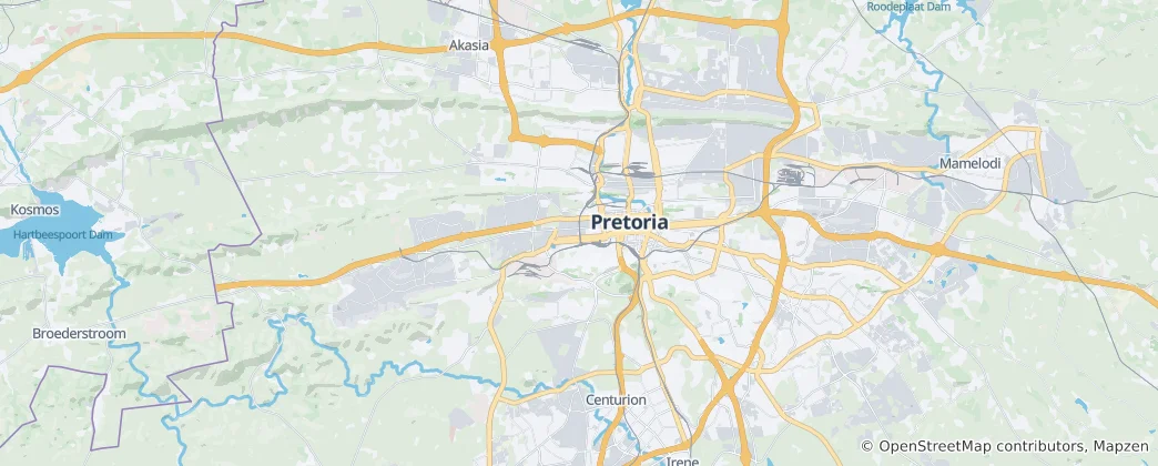 Mappa di Magaliesberg Protected Natural Environment