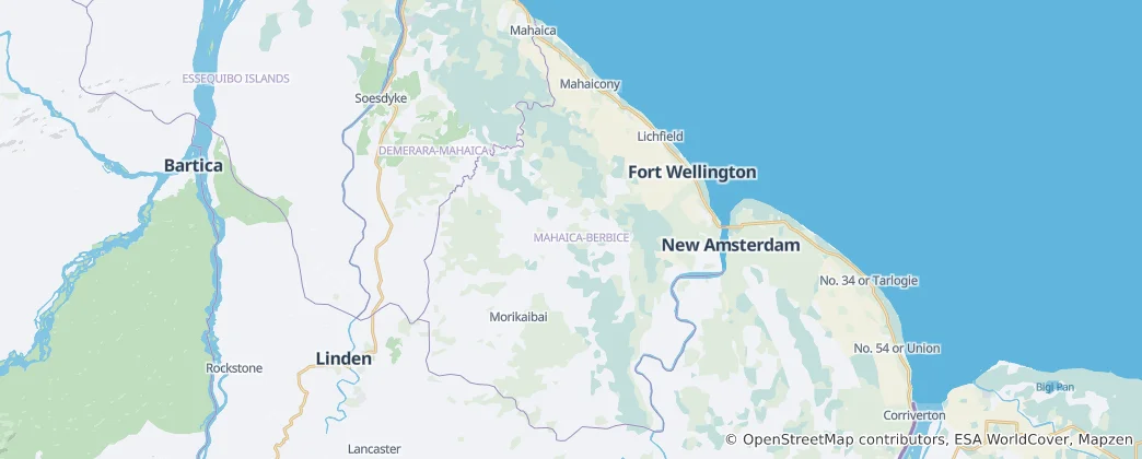 Map of Mahaica-Berbice